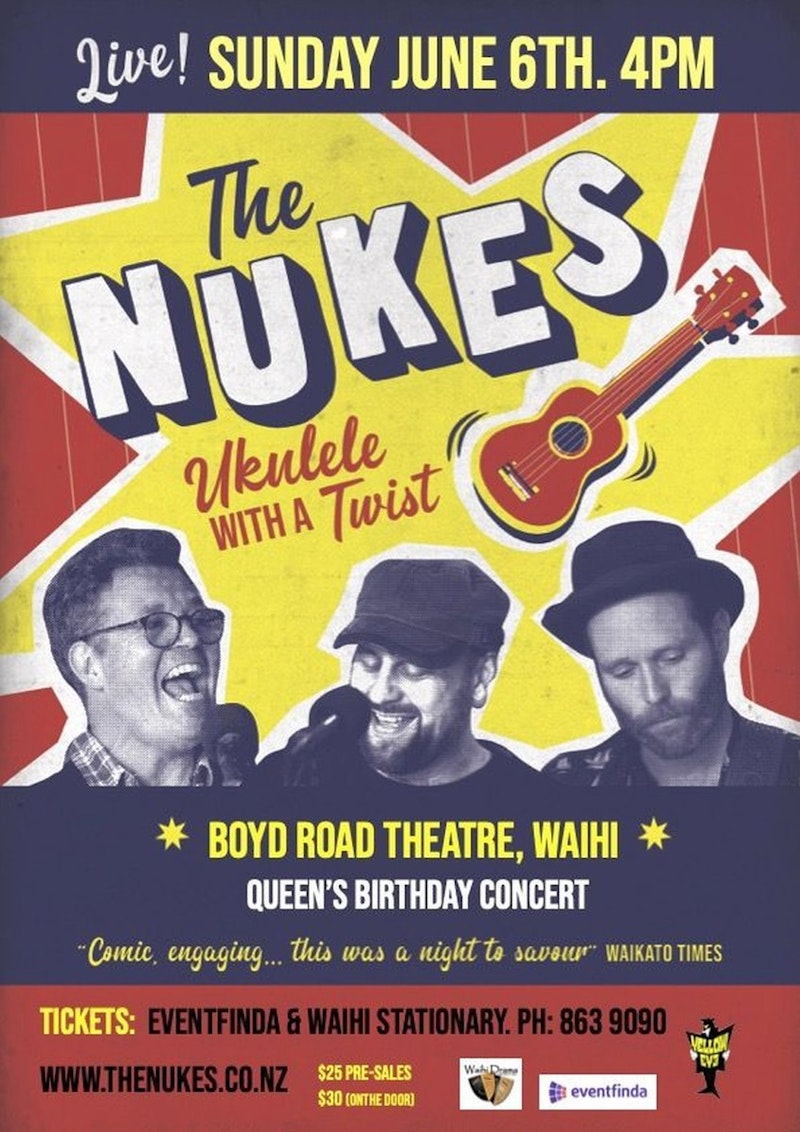 The Nukes Ukulele Trio Waihi Queens Birthday Concert