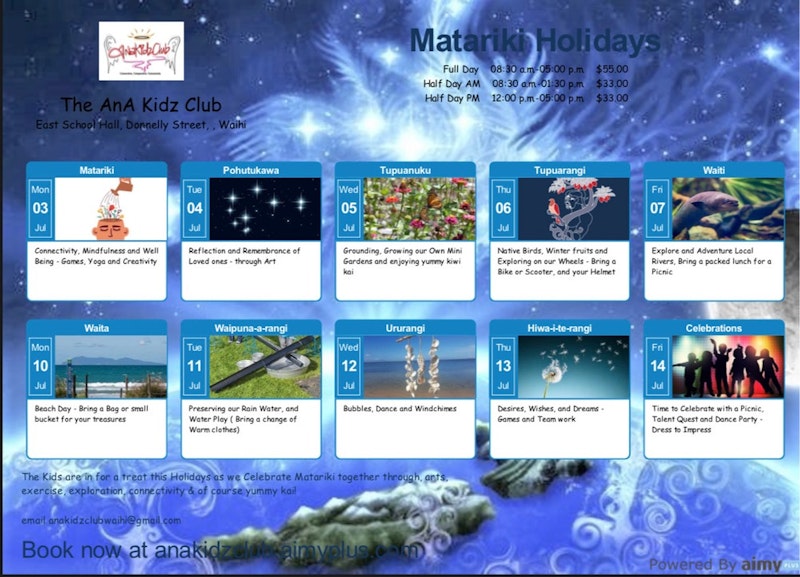 The AnA Kidz Club - Matariki School Holidays
