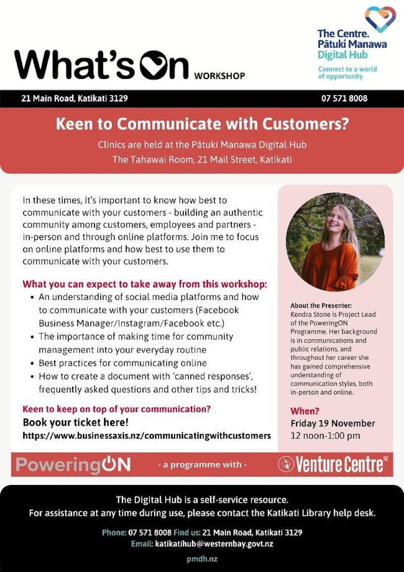 Whats on workshop - communicating with customers